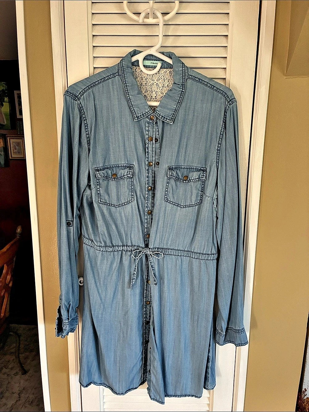 Maurices Denim Shirt Dress in Blue Like New